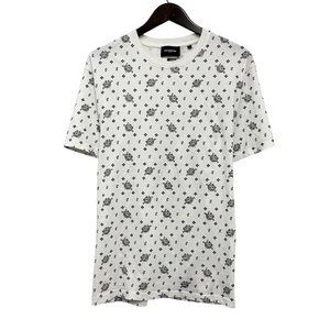 The Kooples Men's T-Shirt White Floral Paisley Crew Neck Short Sleeve L‎ Relaxed